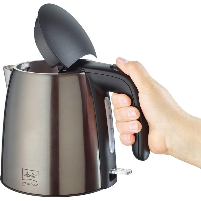 Електрочайник MELITTA Prime Aqua Mini, 1.0 л, 2200 Вт, нержавіюча сталь, металевий сірий