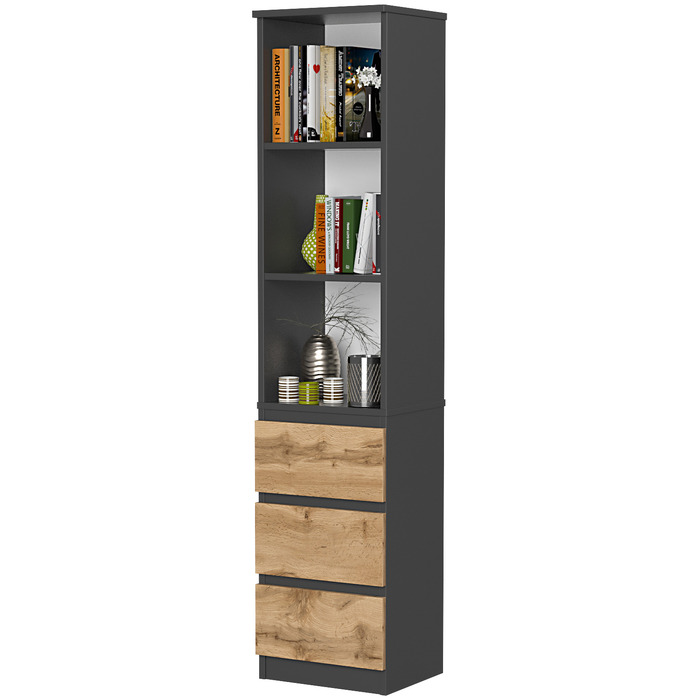 Стелаж BM-Meble, антрацит, 40 x 180 x 34 см