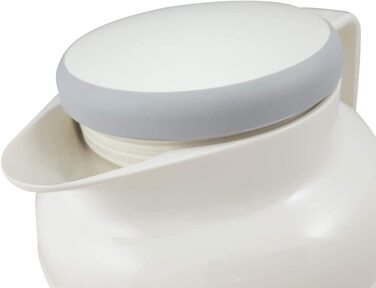 Термос Helios Wash Pro Thermoskanne Weiß 1L: 6 годин тепла, 1000 мл, білий, для напоїв, з широким горлом, миється в посудомийній машині, міцний пластик