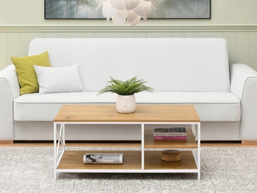 Журнальний стіл Mebel-Partner прямокутний, 100 x 50 x 43 см, білий
