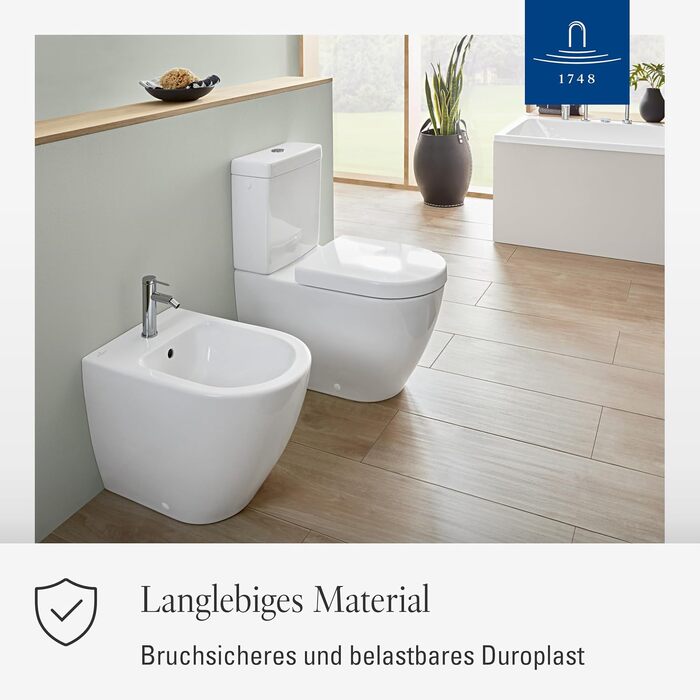 Сидіння для унітазу Villeroy & Boch Subway D-подібне, Alpin білий, з мікроліфтом (SoftClose) та швидким зняттям (Quick Release), Duroplast, 9M55S101
