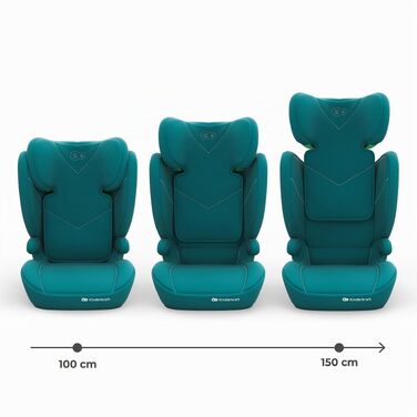Дитяче автокрісло Kinderkraft I-SPARK 2 PRO (100-150 см), 2в1, i-Size, чорне/зелене