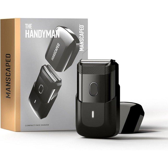 Електробритва MANSCAPED The Handyman™ для подорожей, акумуляторна, легка, з USB-C зарядкою, мийна, тример для довгого волосся та сітчаста головка