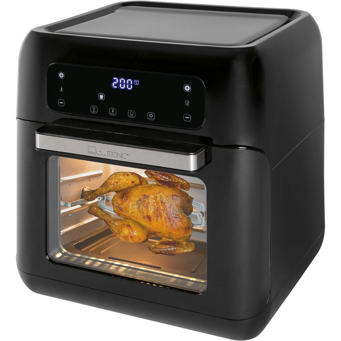 Аерофритюрниця Clatronic FR 3747 H, 11 л, без олії, сенсорне управління, 4 рівні, LED-дисплей, чорна