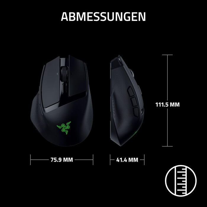 Бездротова ігрова миша Razer Basilisk Mobile AI Prompt Master, сенсор Focus X 18K, три режими підключення, перемикачі Gen-3, чорна