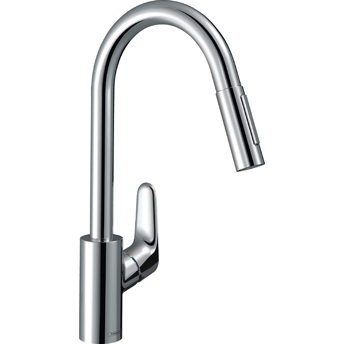 Змішувач кухонний Hansgrohe Focus M41 з висувним гусаком 160 мм, поворотний на 360°