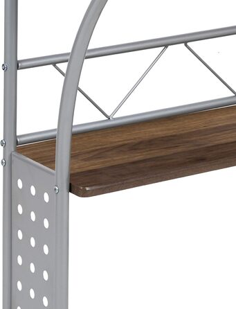 Комп'ютерний стіл Flash Furniture з металу та МДФ, полицями, рустикальний горіх
