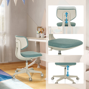 Дитячий письмовий стілець / дитячий стілець KID CLASSIC тканина синій hjh OFFICE