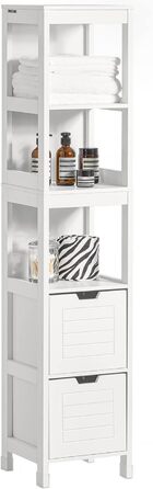 Висока шафа для ванної SoBuy FRG126-W, біла, з ніжками, 30x144x30 см – меблі для ванної кімнати