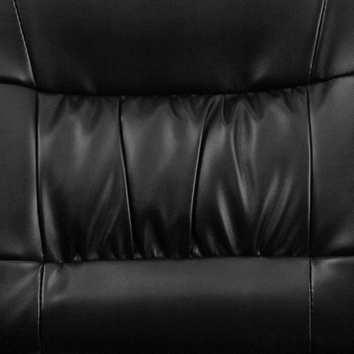 Крісло-табурет Haeger Flash Furniture з шкіри, з порошковим покриттям каркасу кольору титанового сірого, чорне