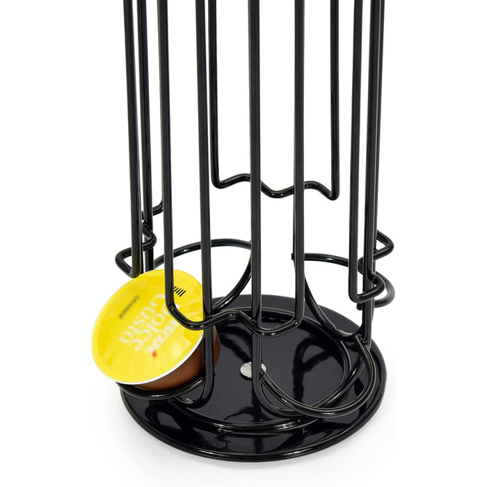 Обертова підставка для капсул SYSYLY на 32 капсули Dolce Gusto, чорна, із нековзною основою