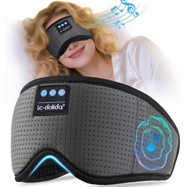 Маска для сну з навушниками Bluetooth LC-Dolida, блокує світло, для сну, подорожей, йоги, медитації, сірий колір