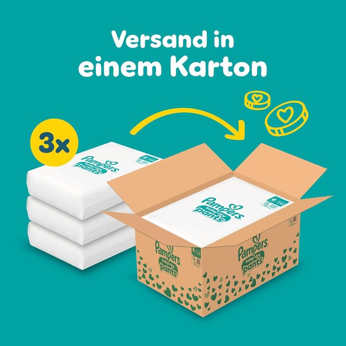 Підгузки-трусики Pampers Baby-Dry розмір 6 (13-19 кг), 138 шт, захист від протікань 360°