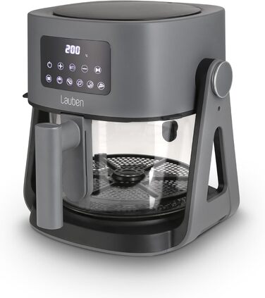 Аерофритюрниця Lauben Glass&Grill 3в1 5500BG, 5,5 л, скляний кошик, 6 програм, гриль і сковорода