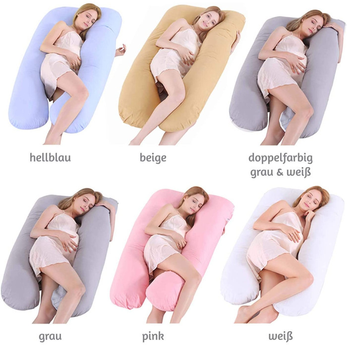 Подушка для вагітних та годування SMOOTHY XXL U-подібна, 150x80 см, знімний чохол 100% бавовна, біла