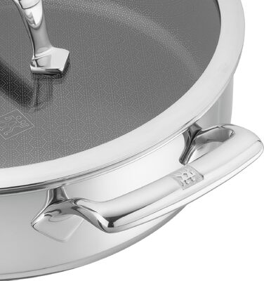 Набір сковорідок ZWILLING Peak (20, 24, 28 см), нержавіюча сталь з антипригарним стільниковим покриттям, стійкі до подряпин, для всіх типів плит та індукції, срібно-чорний