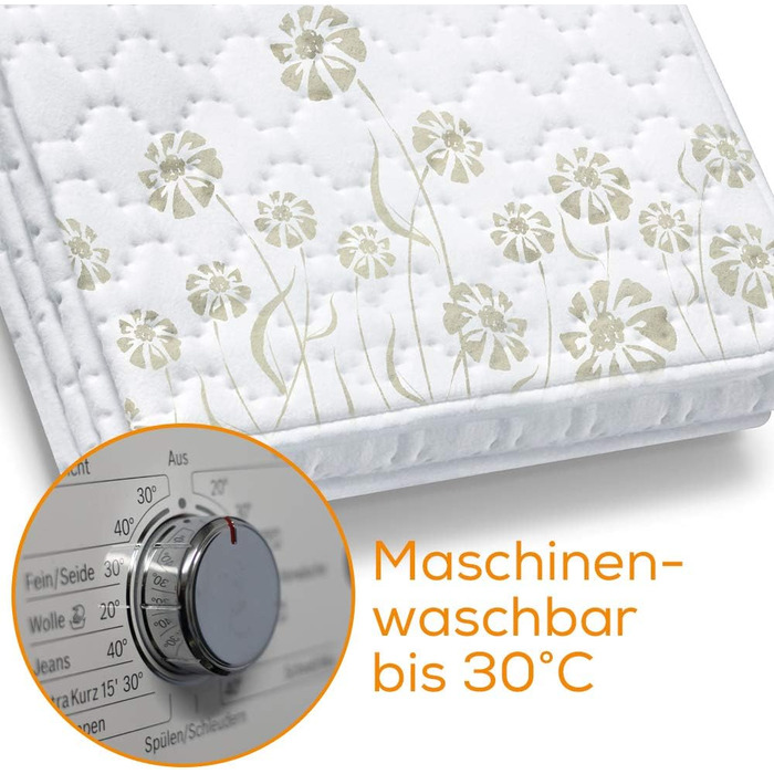 Електрична двоспальна грілка Beurer UB 68 XXL, 150x160 см, 2 температурні зони, 4 режими нагріву, таймер, безпечна, машинне прання