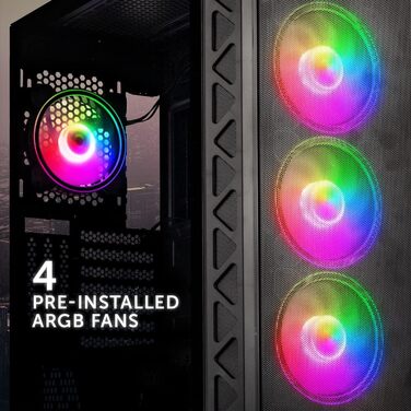 Корпус для ПК Kolink Citadel Mesh ARGB, Midi-Tower, E-ATX, з підсвіткою RGB, загартоване скло, вентилятори, комп'ютерний корпус