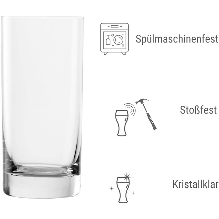 Стакани Stölzle Lausitz New York Bar, набір 6 шт, 535 мл, кришталеве скло без свинцю, універсальні для води, соку, пива, можна мити в посудомийній машині