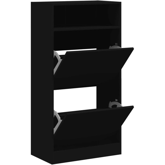 vidaXL Шафа для взуття чорна 60x34x116 см, ДСП