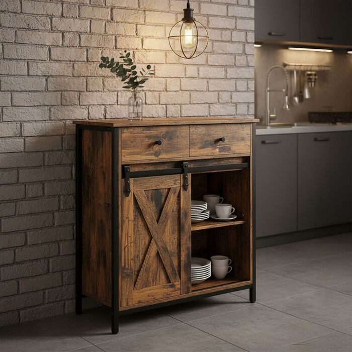 Тумбочка Relaxdays E1-MDF 80x70x30 см