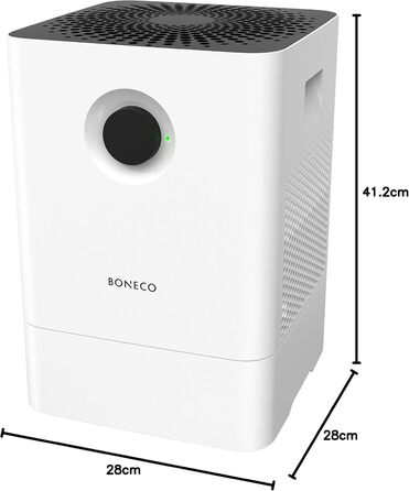 Зволожувач та мийка повітря BONECO W200, 4,5 л, для приміщень до 50 м², дуже тихий (27 дБ), 2 режими, авто-вимкнення, білий