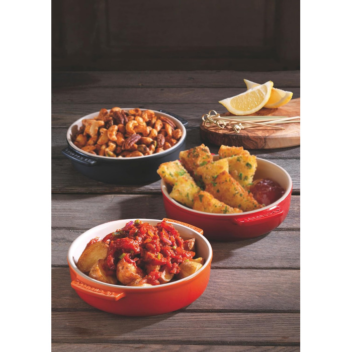 Тарілка для тапас Le Creuset, 500 мл, 14 см, чорна глянцева, 72102141400001 (Вишня)