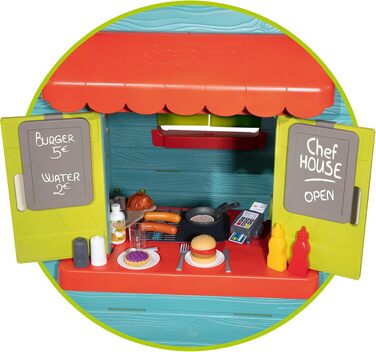 Дитячий ігровий будиночок Smoby Life Chef (124x132x135 см) з кухнею та прилавком, вуличний, з переробленого пластику, для дітей від 2 років