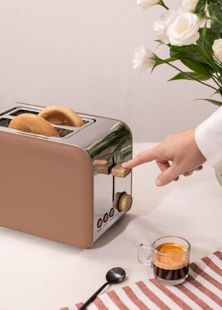 Тостер CREATE TOAST Retro 750W: 6 режимів, піддон для крихт, розморожування, підігрів, широкі слоти