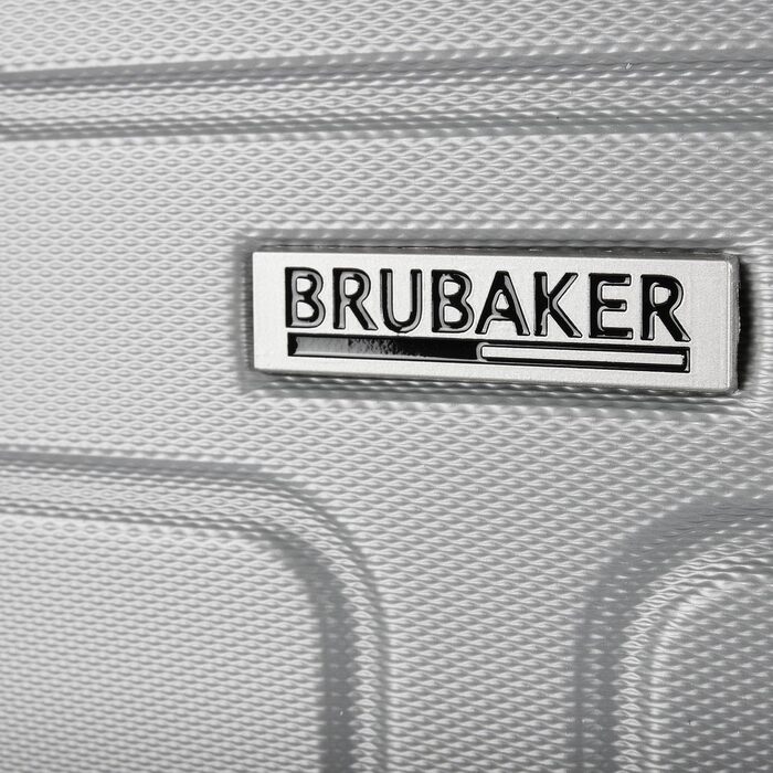 Набір валіз BRUBAKER Miami з ABS-пластику, 3 предмети (M, L, XL), сріблясті — розширювані дорожні валізи з кодовим замком та 4 колесами, включаючи ручну поклажу