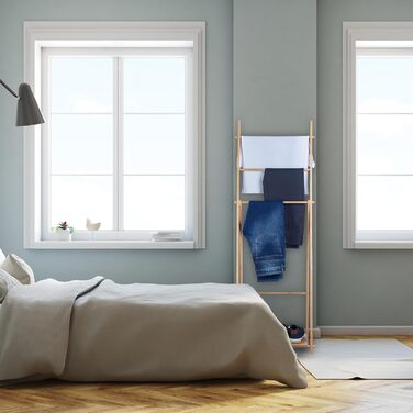 Рушникосушарка Relaxdays з бамбука, 4 перекладини, полиця, 153x53,5x30 см, підлогова, тримач для рушників у ванну, натуральний колір