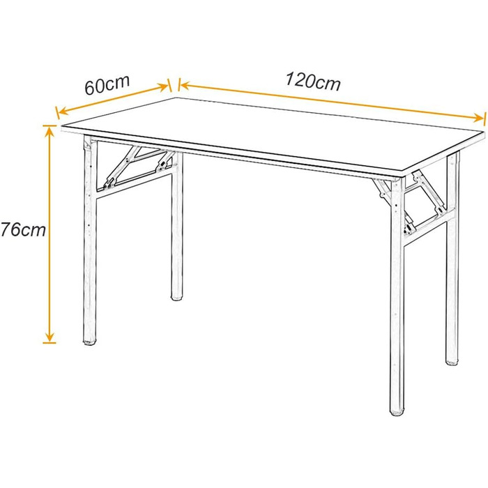 Розкладний письмовий стіл Sogesfurniture 120x60x75 см, коричнево-чорний, для комп'ютера та офісу