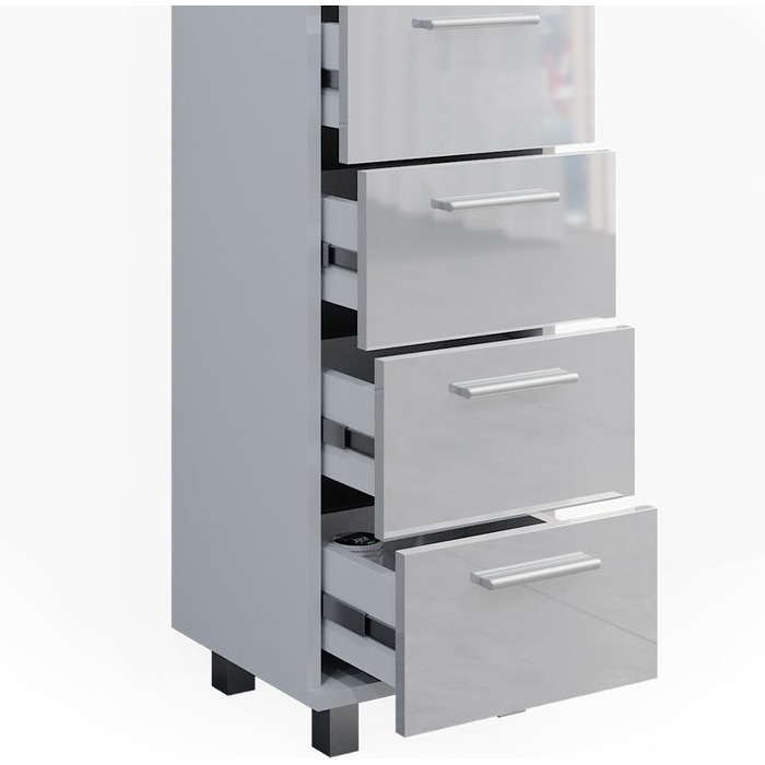 Пенал для ванної Vicco Ilias, білий глянець, 30x95 см
