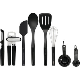 Набір кухонного приладдя KitchenAid 15 предметів, чорний, стійкий до нагріву, придатний для миття в посудомийній машині