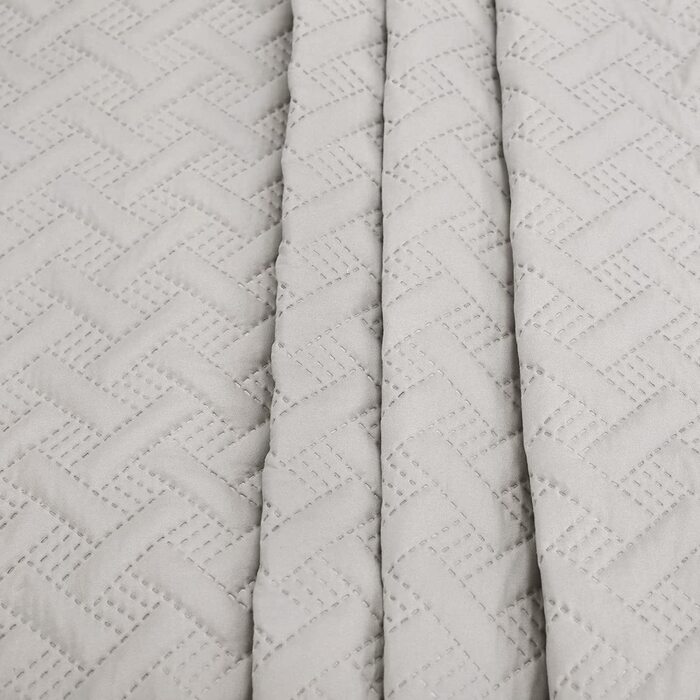 Плед Woltu 70x20 см, Patchwork, двосторонній, з мікрофібри, стеганий, для ліжка/софи, 220x240 см (світло-сірий)