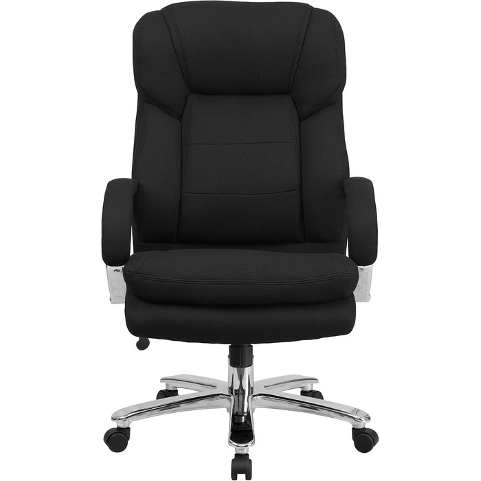 Офісне крісло Flash Furniture Hercules, ергономічне, з високою спинкою, м'яке сидіння, підлокітники, чорний текстиль