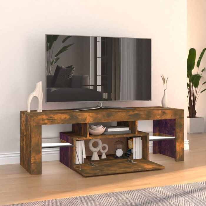 Bussandri Exclusive ТВ-тумба з LED підсвіткою, димчастий дуб, 120x35x40 см