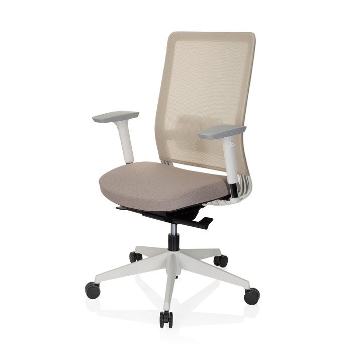 Офісне крісло / обертове крісло PURE WHITE сітка / тканина бежева hjh OFFICE