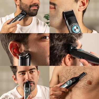 Триммер для тіла Cecotec Bartschneider PrecisionCare Multigrooming 6-в-1 з акумулятором. Насадки 3-20 мм, водонепроникність IPX7, 60 хв роботи, швидка зарядка