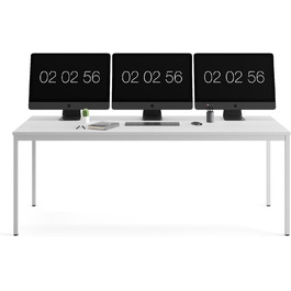 Стіл furni24 180x80x75 см, сталевий, сірий, універсальний: для офісу, дому, кухні, комп'ютера, ігор, легка збірка