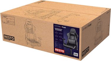 Ігрове крісло Trust Gaming GXT 708 Resto, чорне, ергономічне, 360° обертання, знімні подушки, регульована висота, офісне комп'ютерне крісло