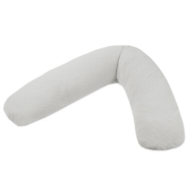 Подушка для вагітних та годування Theraline Dodo Pillow Premium 180 см, мусліновий чохол (100% бавовна), колір: димчасто-сірий