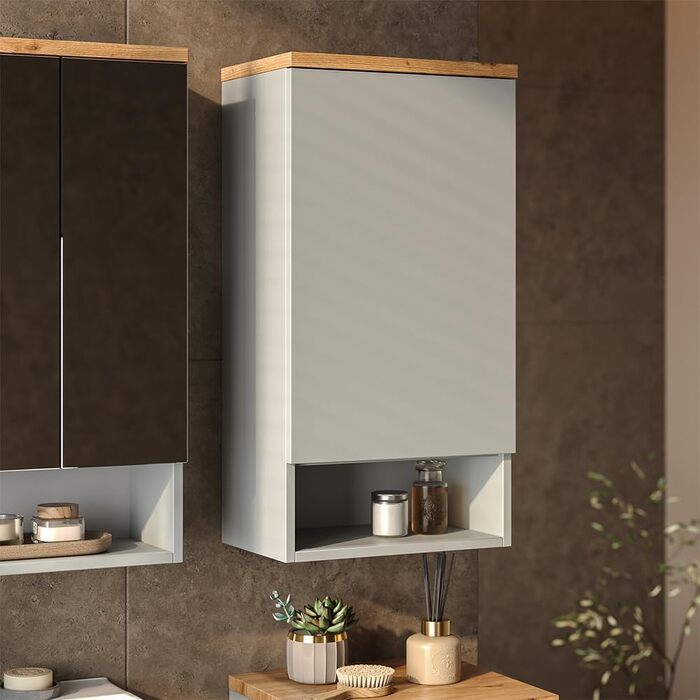 Підвісна шафа під умивальник Vicco Eden, 70 x 64.5 см, 2 шухляди, сіра
