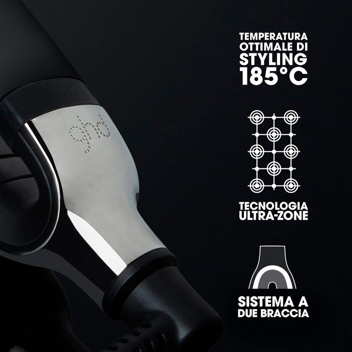 Професійний випрямляч для волосся ghd platinum+ чорний з інтелектуальною Ultra-Zone технологією, оптимальна температура 185°C, захист кольору, мінімум ламкості, максимальний блиск, нова упаковка