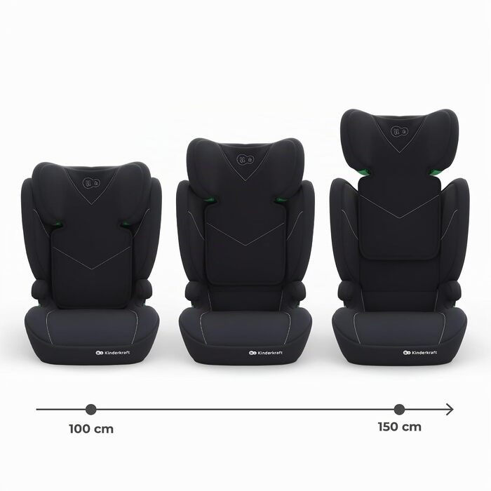 Дитяче автокрісло Kinderkraft I-SPARK 2 PRO (100-150 см), 2в1, стандарт i-Size, чорне