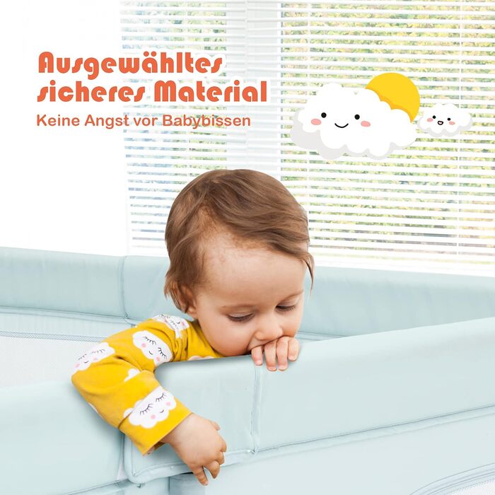 Дитячий манеж COSTWAY 206x185,5 см з 50 ігровими кульками, дихаючою сіткою та двома дверцятами, манеж-загородка для немовлят і дітей, синій