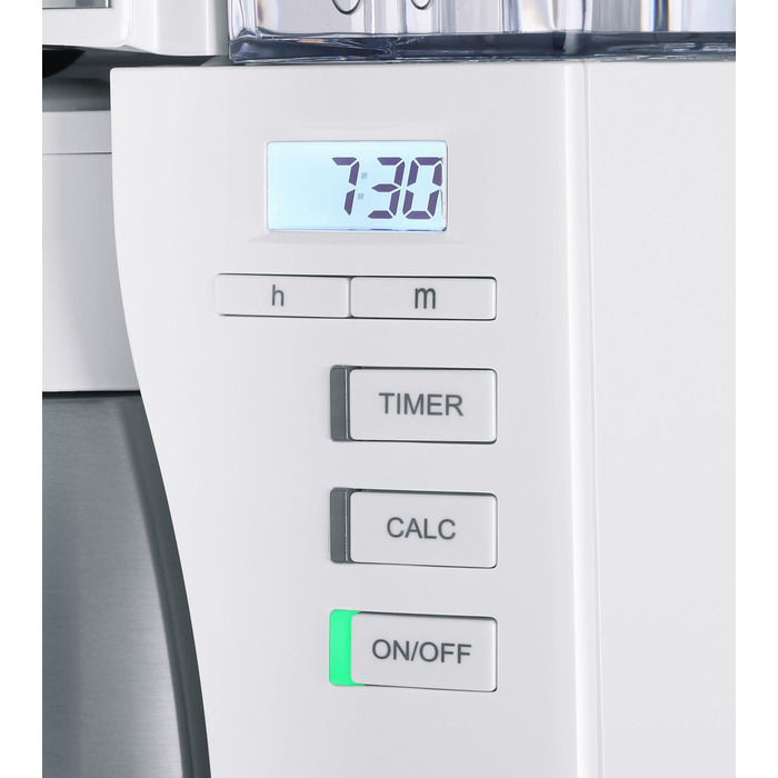 Кавоварка Melitta Look Therm Timer з термокувшином, таймером і захистом від капання, біла, модель 1025-17, для фільтр-кави