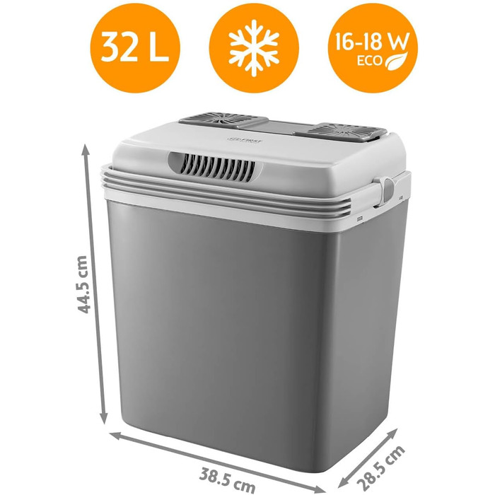 Автомобільний холодильник First Austria Thermoelektrische Kühlbox 32л 230V/12V USB-C PD 3.0 Сірий для авто та кемпінгу