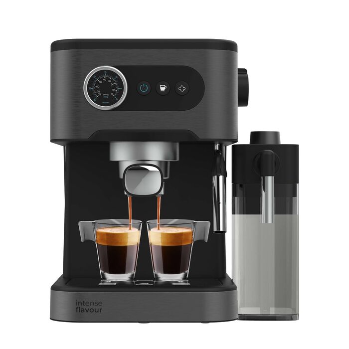 Еспресо-машина Cecotec Power Espresso 20 Pro Latte: 20 Bar, дисплей, 1,5L резервуар, 550ml контейнер для молока, підігрів чашок