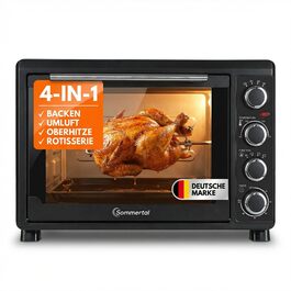 Міні-духовка Sommertal з конвекцією та фритюрницею 30л, 1800W для випічки, грилю та піци